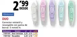 Folder Duo Corrector retráctil y recargable con goma de borrar. 5 mmx6 m. oferta