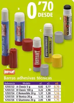 Folder INSTANT Barras adhesivas técnicas oferta