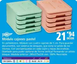 Folder FAIBO Módulo cajones pastel oferta