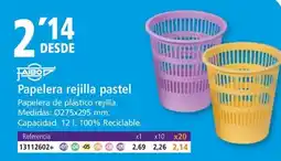 Folder FAIBO Papelera rejilla pastel oferta