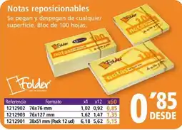 Folder Notas reposicionables oferta