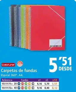 Folder Carpetas de fundas Espiral 360°. A4. oferta