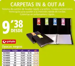 Folder GRAFOPLAS Opacas negras oferta