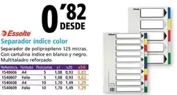 Folder ESSELTE Separador índice color oferta