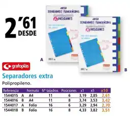 Folder GRAFOPLAS Separadores extra oferta