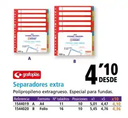 Folder GRAFOPLAS Separadores extra oferta