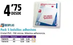 Folder IBERPLAS Pack 5 bolsillos adhesivos oferta