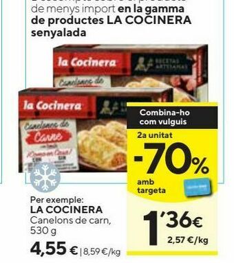 Caprabo Canelones de carne la cocinera oferta