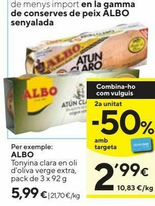 Caprabo Atún en aceite de oliva albo oferta