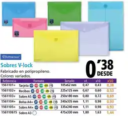 Folder Sobres V-lock oferta