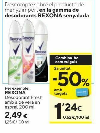 Caprabo Desodorante en spray rexona oferta
