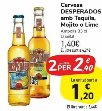 Carrefour Market Cervesa desperados amb tequila, mojito o lime oferta