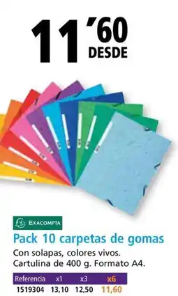 Folder EXACOMPTA Pack 10 carpetas de gomas oferta