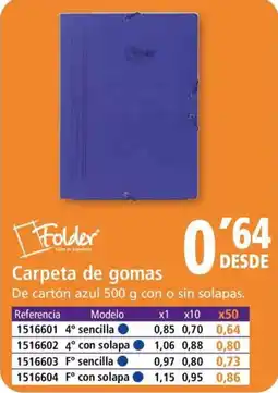 Folder Carpeta de gomas oferta