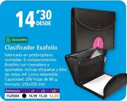 Folder EXACOMPTA Clasificador Exafolio oferta