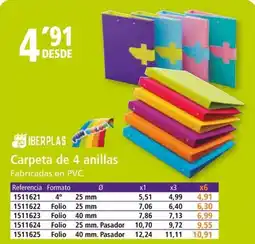 Folder IBERPLAS Carpeta de 4 anillas oferta