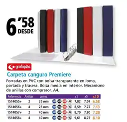 Folder GRAFOPLAS Carpeta canguro Premiere oferta