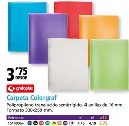 Folder GRAFOPLAS Carpeta Colorgraf oferta