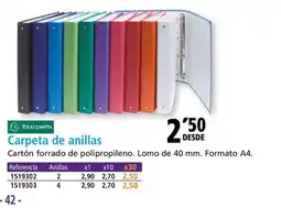 Folder EXACOMPTA Carpeta de anillas oferta