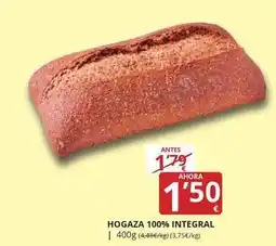 Supermercados MAS Hogaza 100% integral oferta