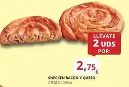 Supermercados MAS Snecken bacon y queso oferta
