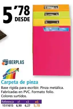 Folder IBERPLAS Carpeta de pinza oferta