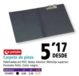 Folder GRAFOPLAS Carpeta de pinza oferta