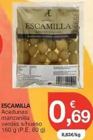 CashDiplo Escamilla - aceitunas manzanilla verdes s/hueso oferta