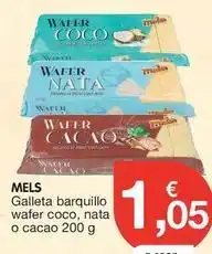 CashDiplo Mels - galleta barquillo wafer coco, nata o cacao oferta