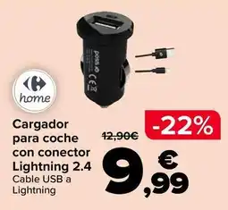 Carrefour Carrefour home - cargador para coche con conector lightning 2.4 oferta