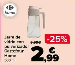 Carrefour Carrefour home - jarra de vidrio con pulverizador oferta
