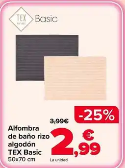 Carrefour Tex basic - alfombra de bano rizo algodon oferta