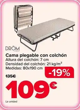Carrefour Dröm - cama plegable con colchon oferta