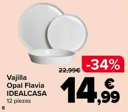 Carrefour Idealcasa - vajilla opal flavia oferta