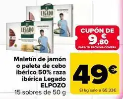 Carrefour Legado elpozo - maleten de jamin o paleta de cebo iberico 50% raza iberica oferta