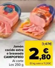 Carrefour Campofrío - jamon cocido extra o braseado oferta