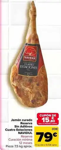 Carrefour Navidul - jamnn curado reserva sin aditivos cuatro estaciones oferta