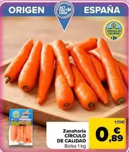 Carrefour Zanahoria circulo de calidad oferta