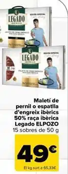 Carrefour Market Legado elpozo - maletin de jamón o paleta de cebo ibérico 50% raza ibérica oferta