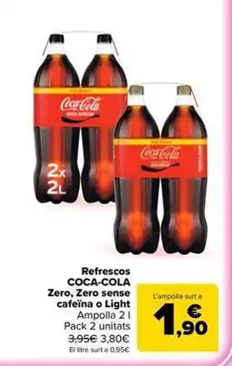 Carrefour Market Coca-cola - refrescos zero, zero sense cafeina o light oferta