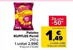 Carrefour Market Ruffles - patatas jamon oferta