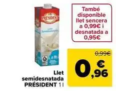 Carrefour Market Président - leche semidesnatada oferta