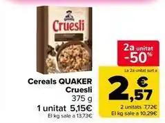 Carrefour Market Quaker - cereales cruesli oferta