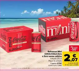 Carrefour Market Coca-cola - refrescos mini zero o zero sin cafeína oferta