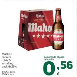 HiperDino Mahou - cerveza rubia 5 estrellas oferta