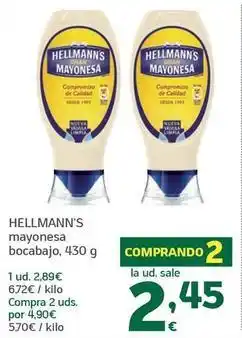 HiperDino Hellmann's - mayonesa bocabajo oferta