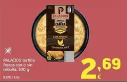 HiperDino Palacios - tortilla fresca con o sin cebolla oferta