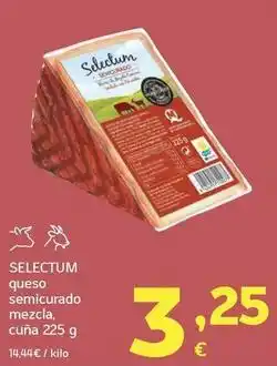 HiperDino Selectum - queso semicurado mezcla, cuna oferta