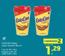 HiperDino Cola cao - shake cacao natural oferta