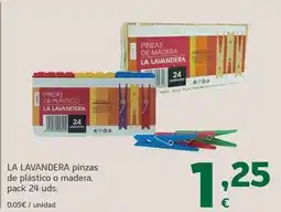 HiperDino La lavandera - pinzas de plástico o madera oferta